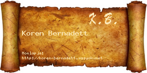 Koren Bernadett névjegykártya