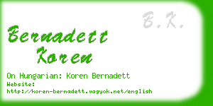 bernadett koren business card